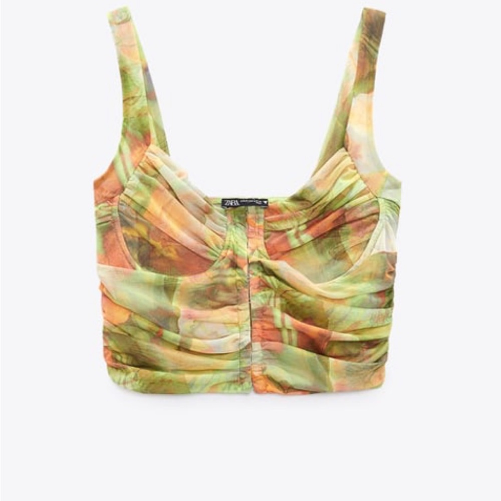 Zara flowered print top Sz S